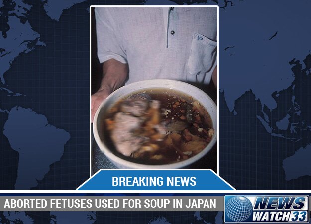 ABORTED FETUSES USED FOR SOUP IN JAPAN