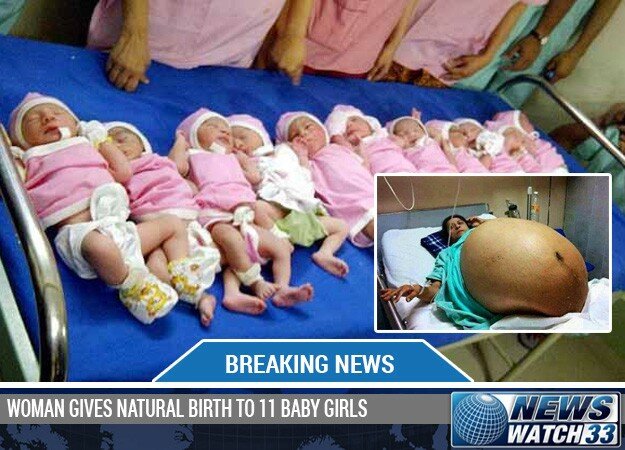 WOMAN GIVES NATURAL BIRTH TO 11 BABY GIRLS